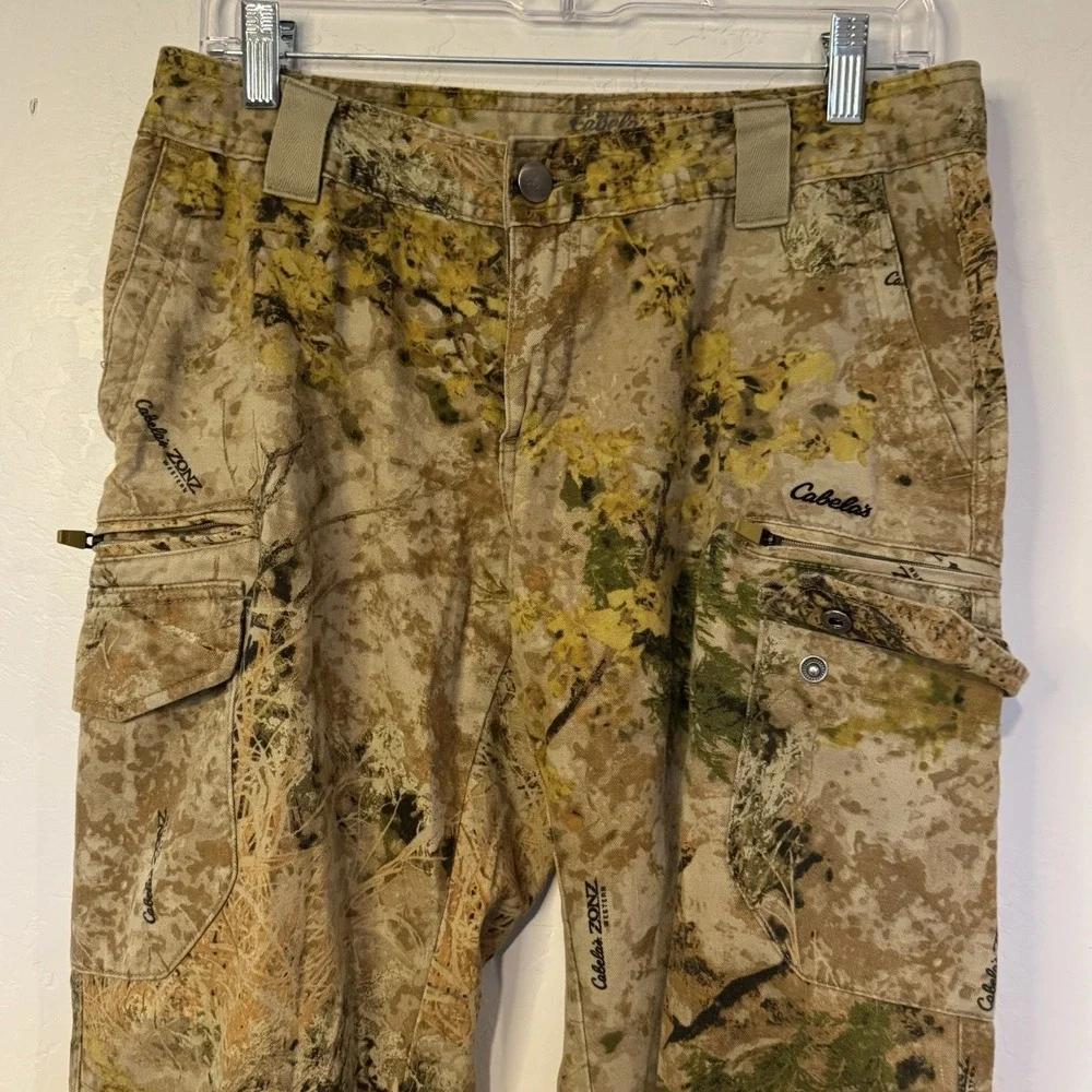 Cabela's Zonz Western Men's Camo Cargo Pants Size 30x29 Regular Hunting Pants